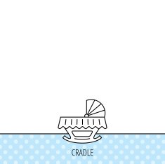 Baby cradle bed icon Crib or cot sign N13