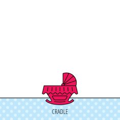Baby cradle bed icon Crib or cot sign N14