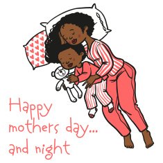 Funny cartoon mothers day card vector illustration N2