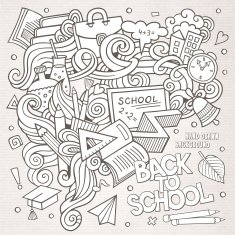 Cartoon vector hand-drawn Doodle on the subject of education N3