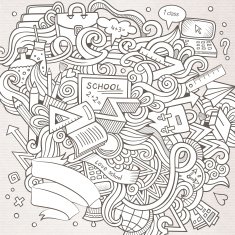 Cartoon vector hand-drawn Doodle on the subject of education N4