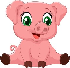 Cartoon adorable baby pig illustration
