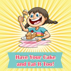 Girl eating a cake