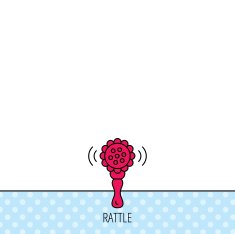 Baby rattle icon Toddler toy sign N16