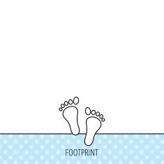 Baby footprints icon Child feet sign N7
