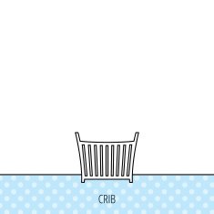 Baby crib bed icon Cradle or cot sign N14