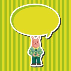 animal rabbit worker cartoon theme elements N6