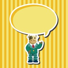 animal cow worker cartoon theme elements N2