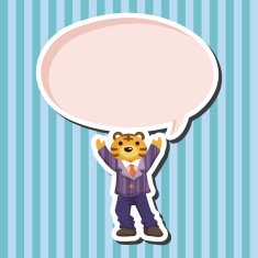 animal tiger worker cartoon theme elements N3