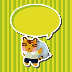 animal tiger worker cartoon theme elements N4