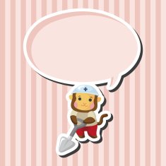 animal monkey worker cartoon theme elements N5