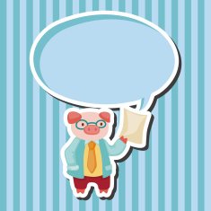animal pig doctor cartoon theme elements N3