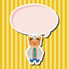 animal cat doctor cartoon theme elements N2
