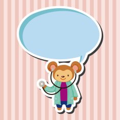 animal monkey doctor cartoon theme elements N2
