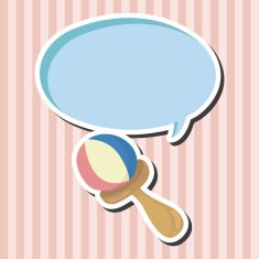 Baby rattle theme elements N22