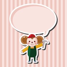 animal worker cartoon theme elements N26