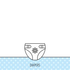 Diaper with flower icon Child underwear sign N8