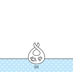 Bib with dirty spots icon Baby clothes sign N7