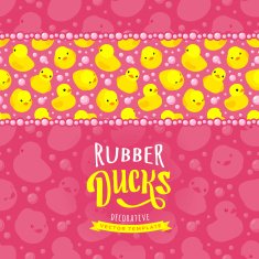 Vector decorating design made of yellow rubber ducks