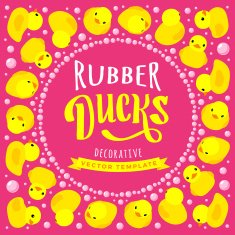 Vector decorating design made of yellow rubber ducks N2
