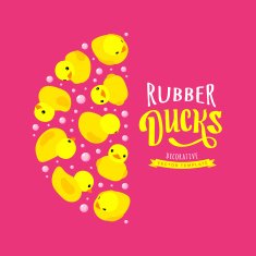 Vector decorating design made of yellow rubber ducks N4