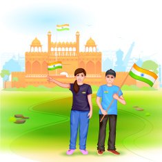 People with Indian flag N3