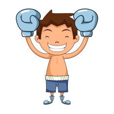 Child champion gesture boxing