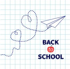 Origami paper plane Exercise book Back to school Flat design