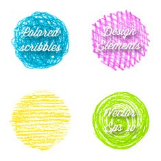 Hand drawn colorful round shapes