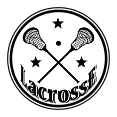 Icon with crossed lacrosse sticks and stars Vector illustration