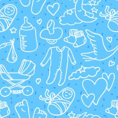 Newborn boy seamless pattern