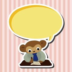 animal monkey worker cartoon theme elements N6