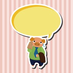 animal pig worker cartoon theme elements N7