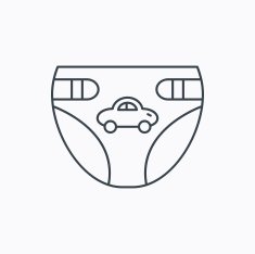 Diaper with car icon Child underwear sign N9