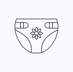 Diaper with flower icon Child underwear sign N9