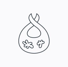 Bib with dirty spots icon Baby clothes sign N8