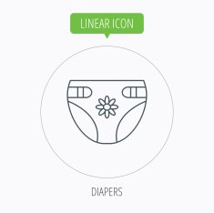 Diaper with flower icon Child underwear sign N10