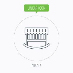 Baby cradle bed icon Crib or cot sign N18