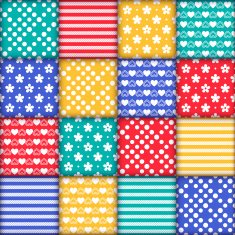 Set of 16 colorful seamless