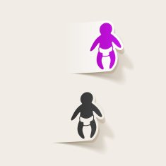 realistic design element baby N6