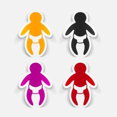 realistic design element baby N8