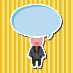 animal pig worker cartoon theme elements N8