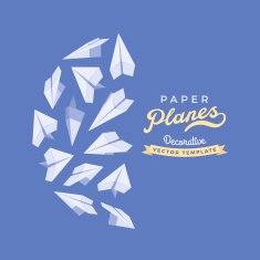 Vector decorating design made of paper planes N2