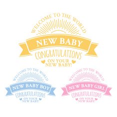 Blue and pink badges for newborn