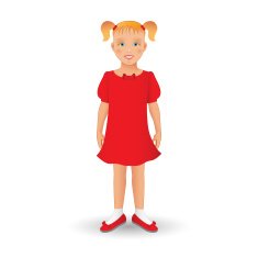 Full length portrait of a small girl standing and smiling