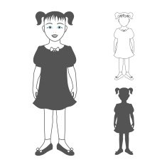 Full length portrait of a small girl standing and smiling N3