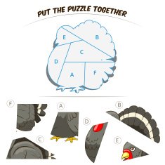 Puzzle game for chldren turkey