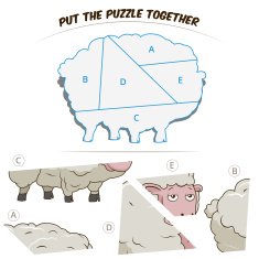 Puzzle game for chldren sheep