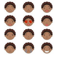 Boy emotions faces