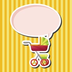 Baby carriages theme elements N33